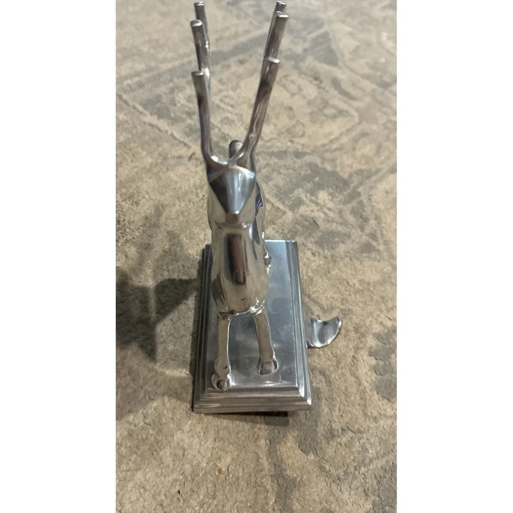 Reindeer Heavy Silver Mantel Hook Stocking‎ Holder Hanger